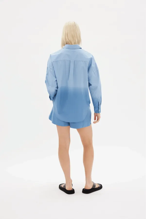 Powder Blue Dip Dyed Chiara Shorts