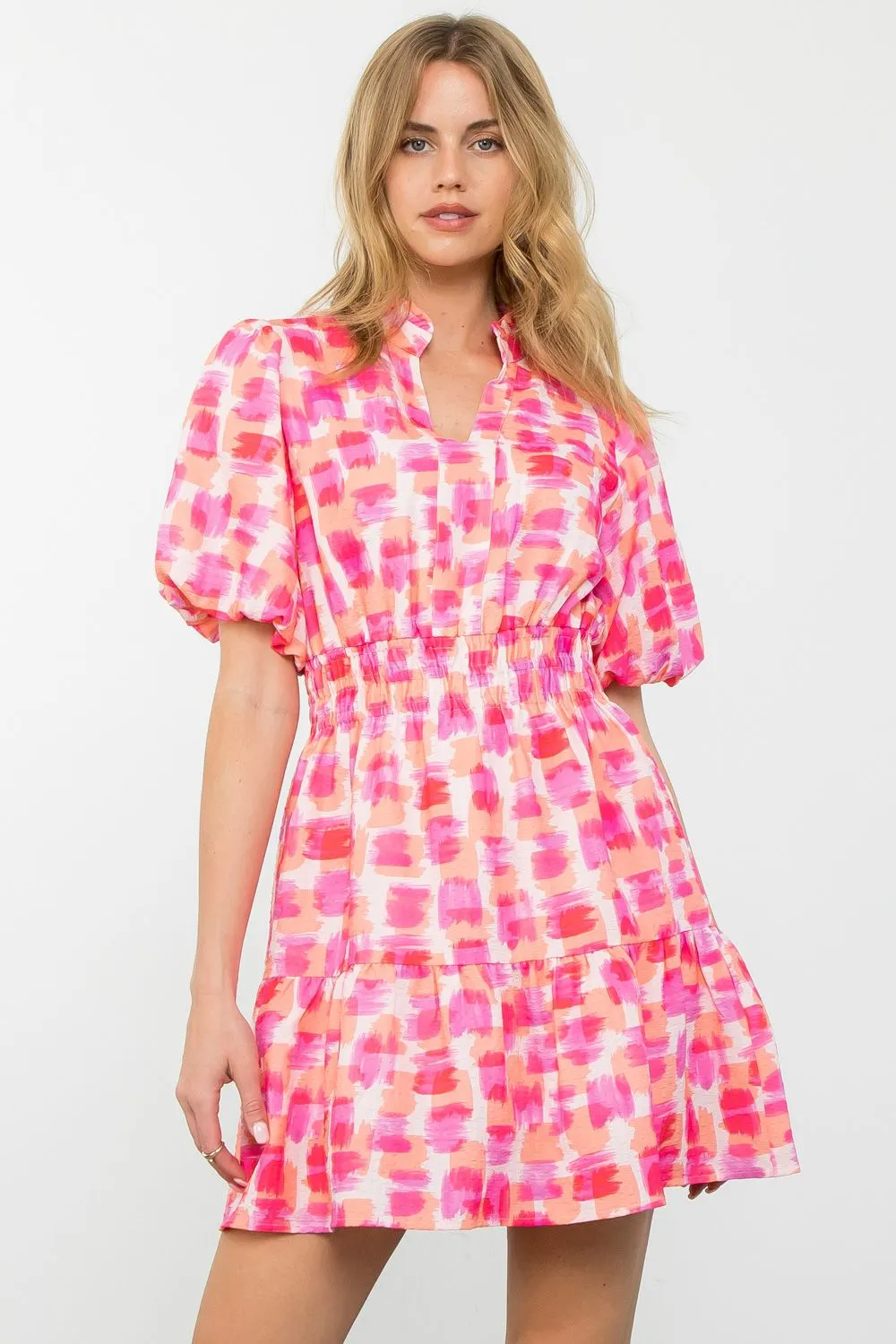 Print Puff Sleeve Dress