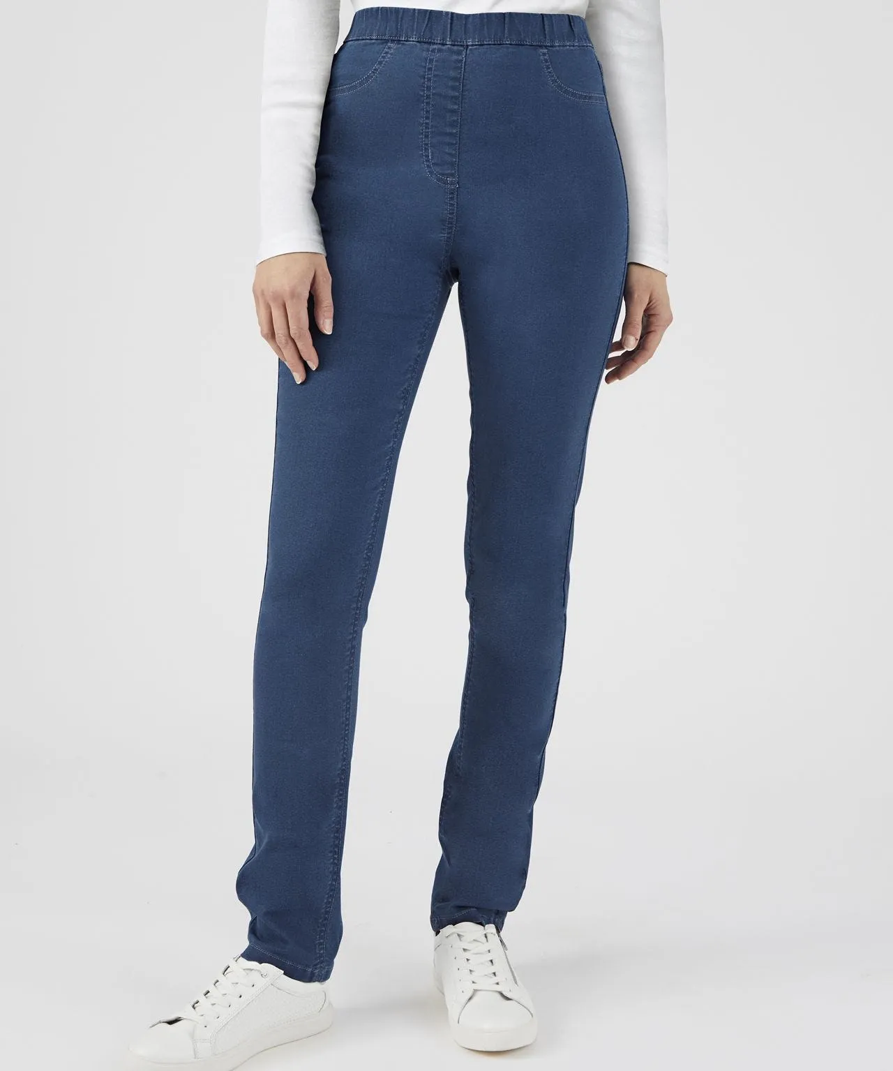 Pull-On Denim Trousers