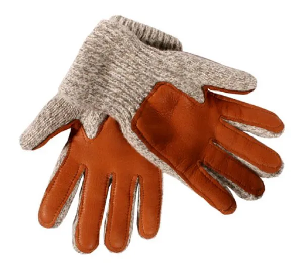 Ragg Wool Gloves with Deer Palm and Pile Lining