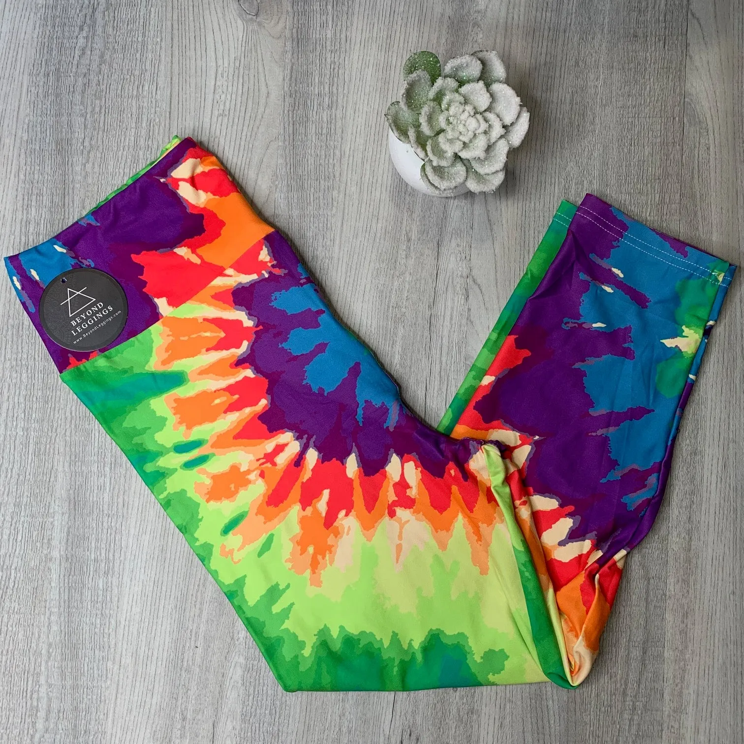 Rainbow Tie Dye Capri Soft Leggings