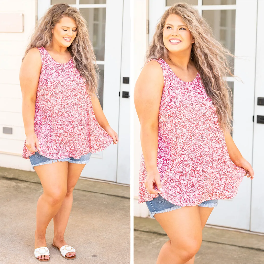 Red Floral Blouse