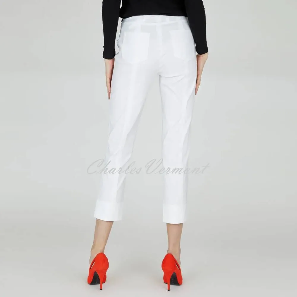 Robell Bella White Cropped Trouser 51568-5499-10