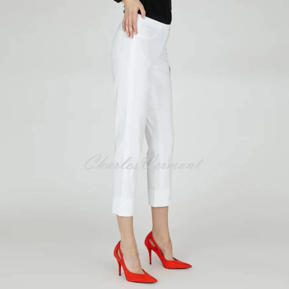 Robell Bella White Cropped Trouser 51568-5499-10