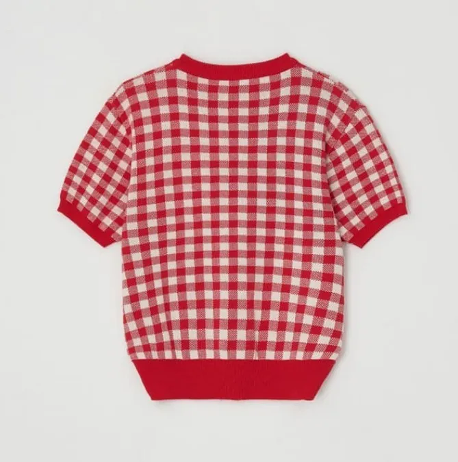 RONRON Gingham Casual Style Street Style Cotton Short Sleeves - Google SEO friendly: Cotton Short Sleeves Gingham Casual Style S