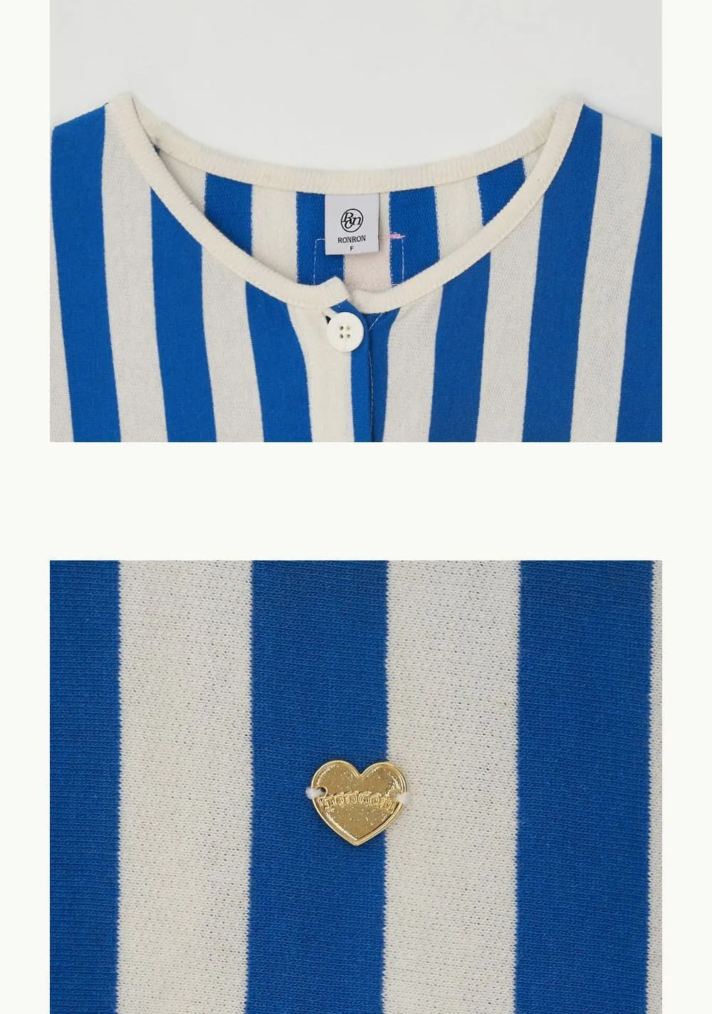 Stripes Heart Street Style Logo Cardigans from RONRON