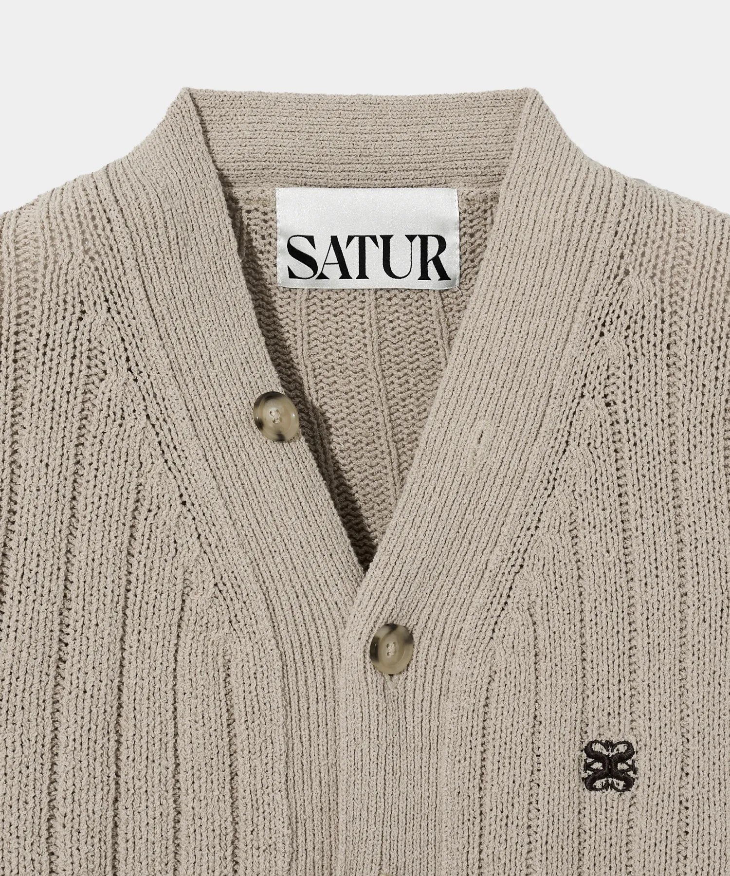 SATUR Unisex Street Style Plain Cotton Logo Cardigans