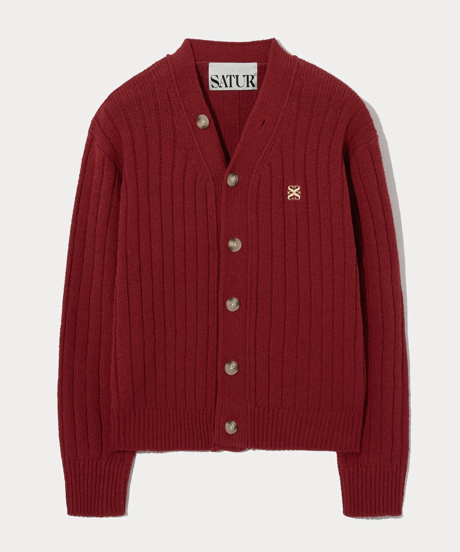 SATUR Unisex Street Style Plain Cotton Logo Cardigans