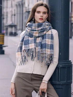 Soft Plaid Scarf with Tassels for Chic Everyday Wear