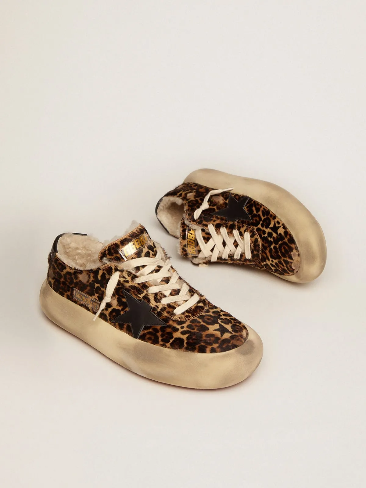 Space-Star Animal-Print Pony Skin Shearling Lining Shoes