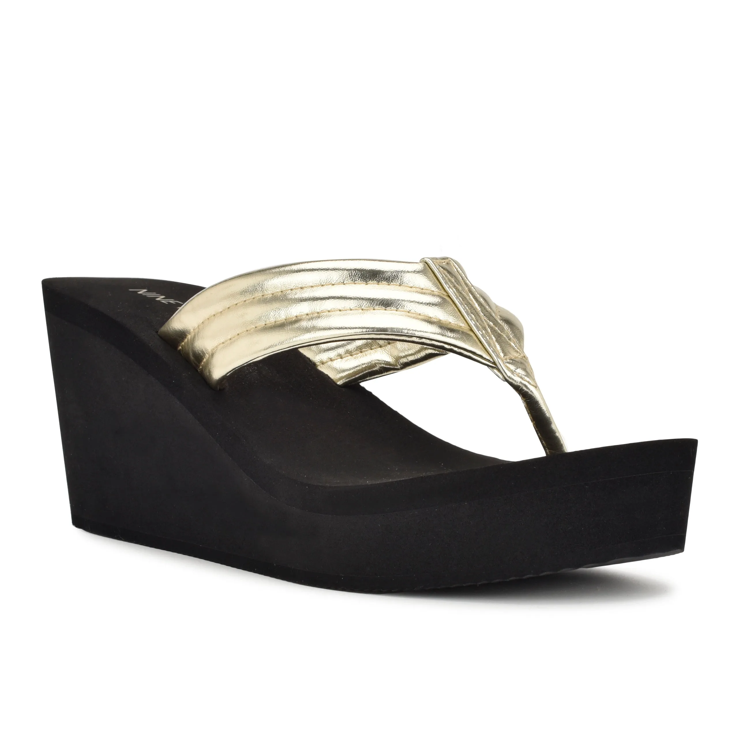 Wedge Thong Sandals with Spins Platform