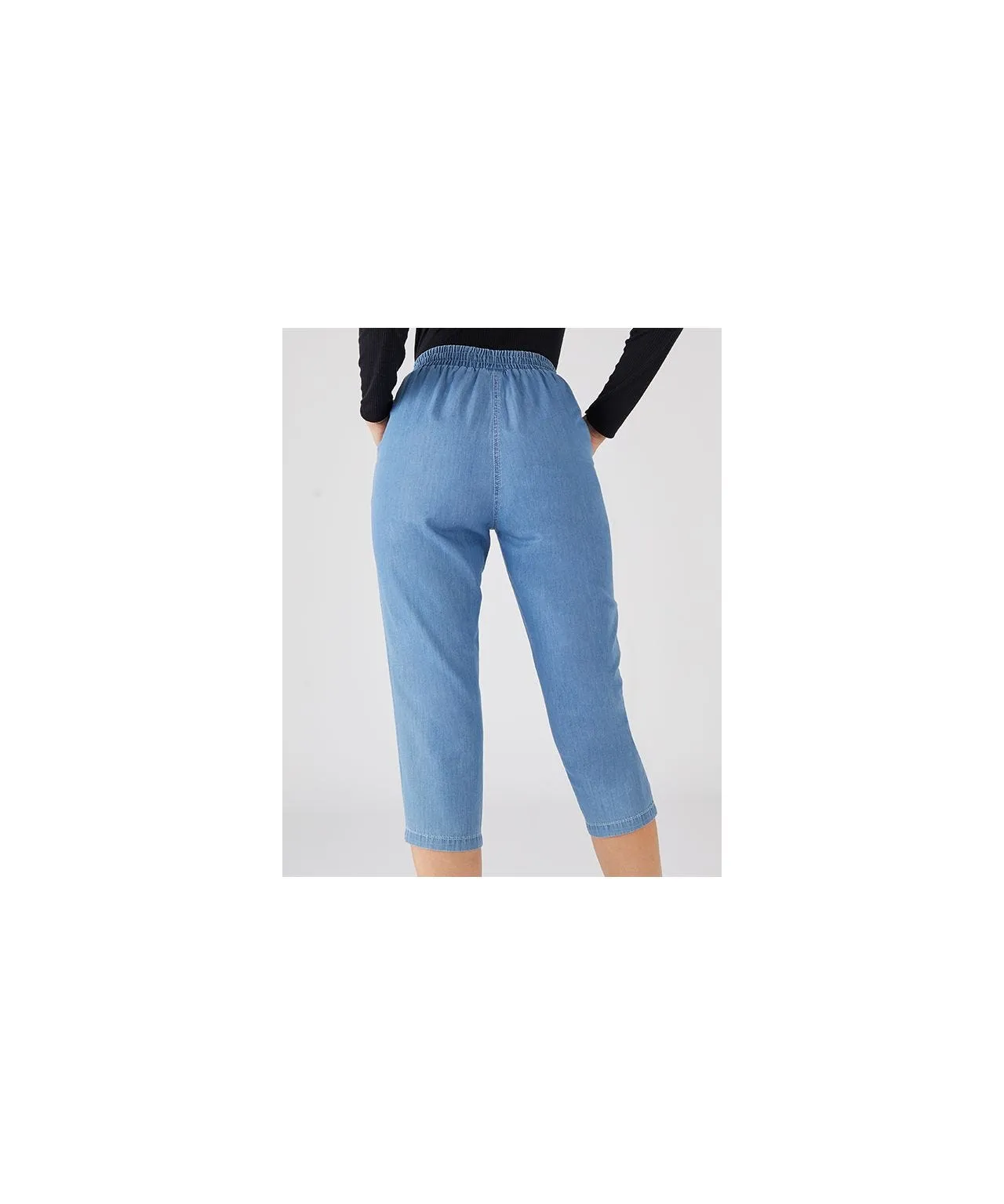 Straight Leg Cotton Crop Trousers