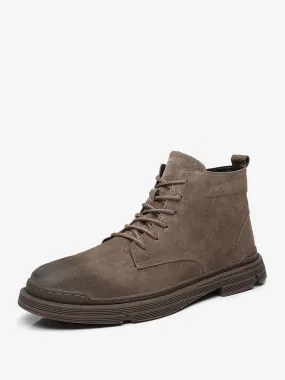 Stylish Coffee Brown Work Boots with Micro Suede Upper