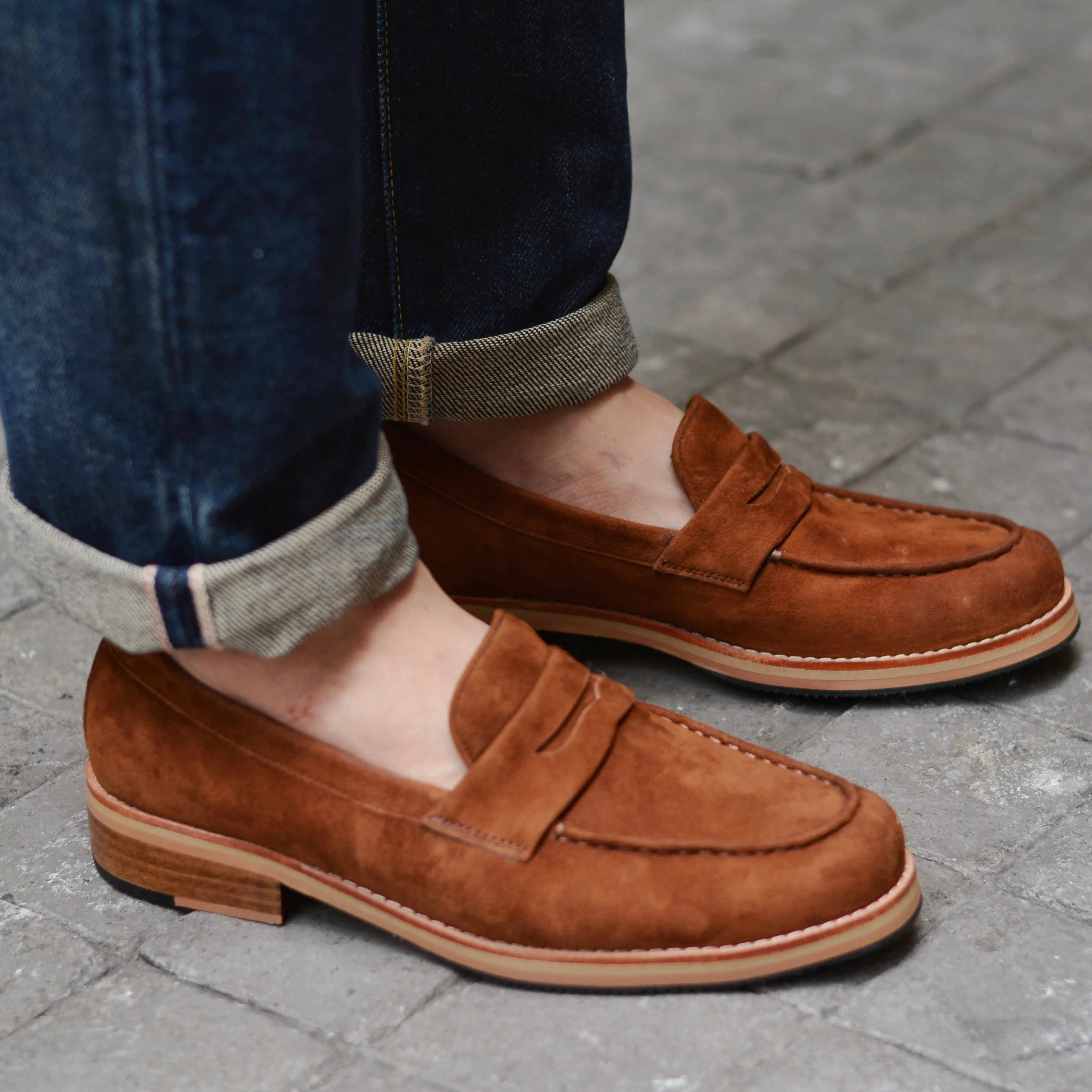 Suede Lamb Whisky Penny Loafers - 509