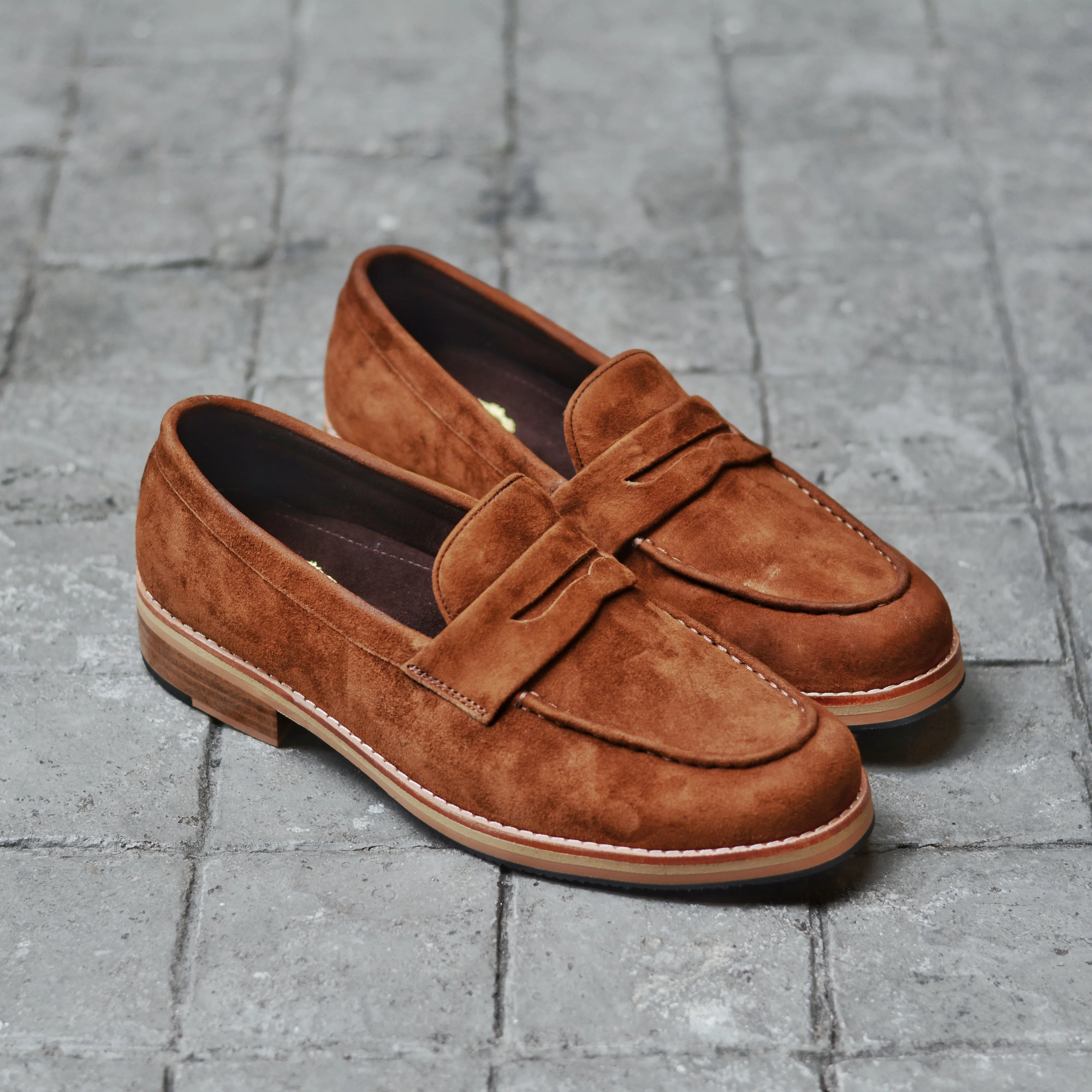 Suede Lamb Whisky Penny Loafers - 509