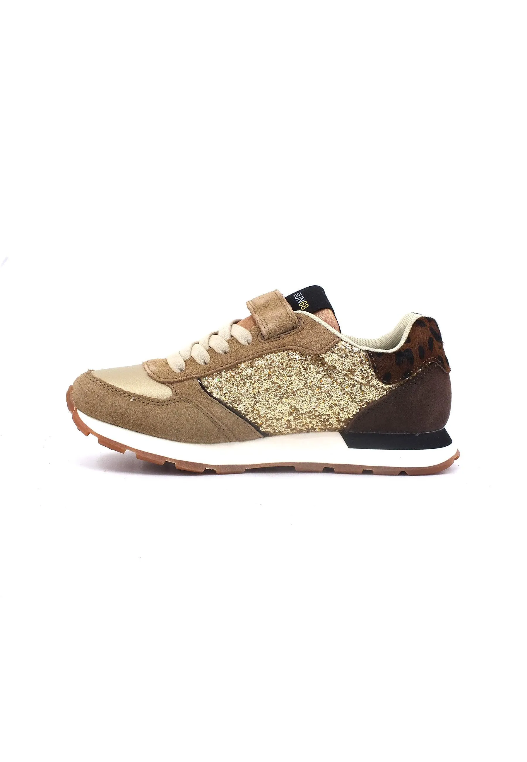 SUN68 Girls Glitter Sneakers Gold Kelly Bimbo Oro Z43417K