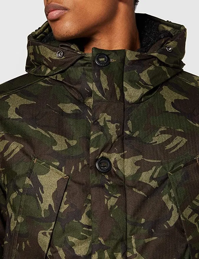 Green Marl Camo Superdry Hooded Everest Puffer Jacket