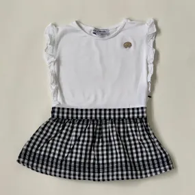 Tartine et Chocolat Cotton Dress 2 Years Black White