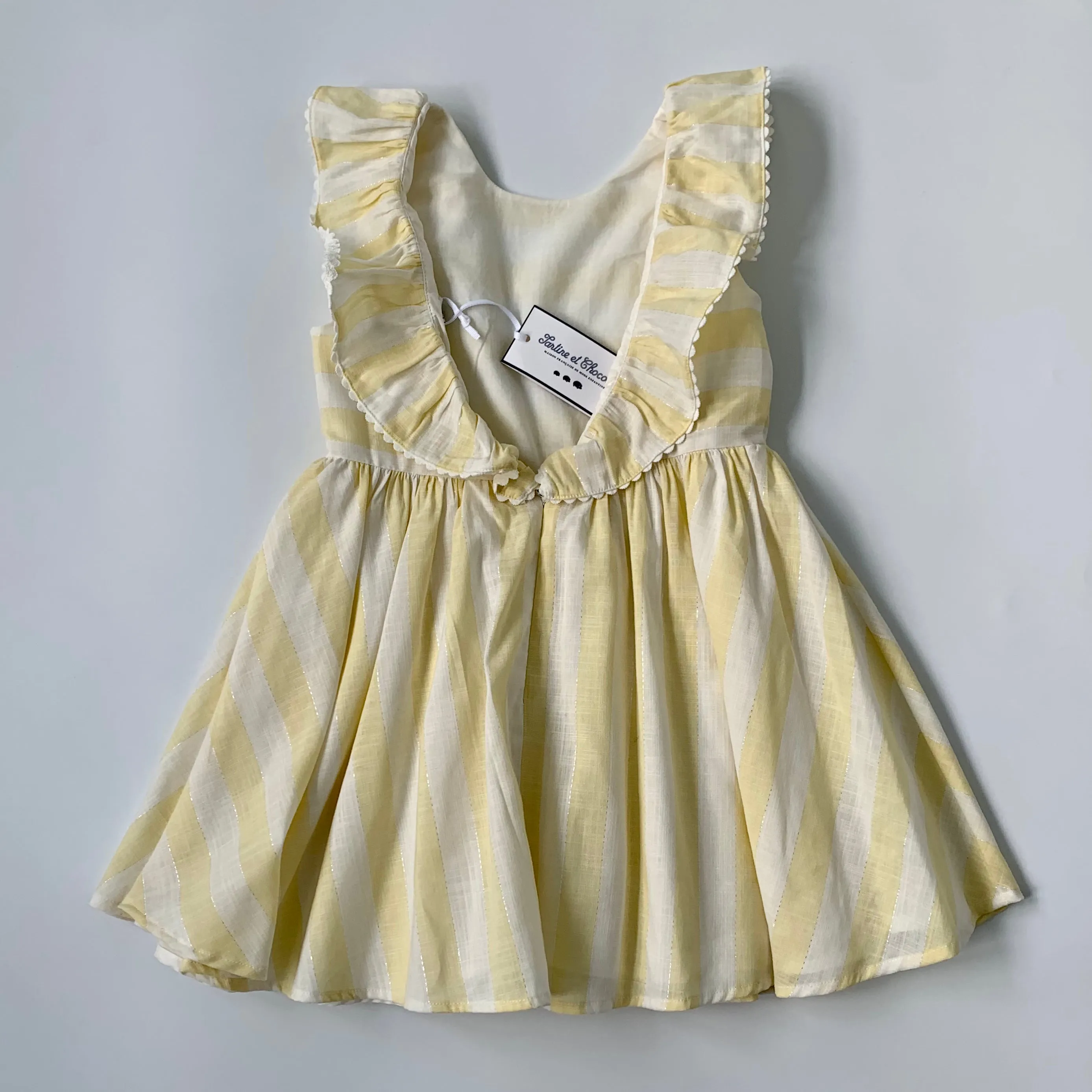 Tartine et Chocolat Yellow White Stripe Dress New 4 Years