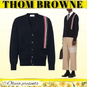 THOM BROWNE Striped Cotton Cardigans