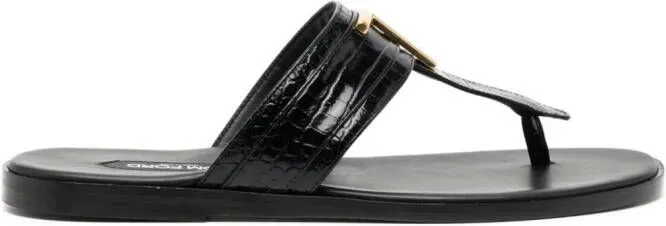 TOM FORD Brighton Leather Sandals Black