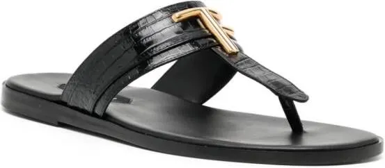 TOM FORD Brighton Leather Sandals Black