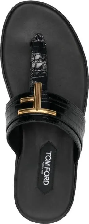 TOM FORD Brighton Leather Sandals Black