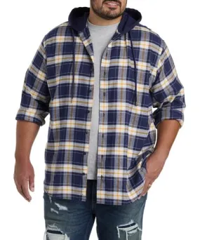 True Nation Hooded Flannel Shirt Jacket for Big & Tall Men