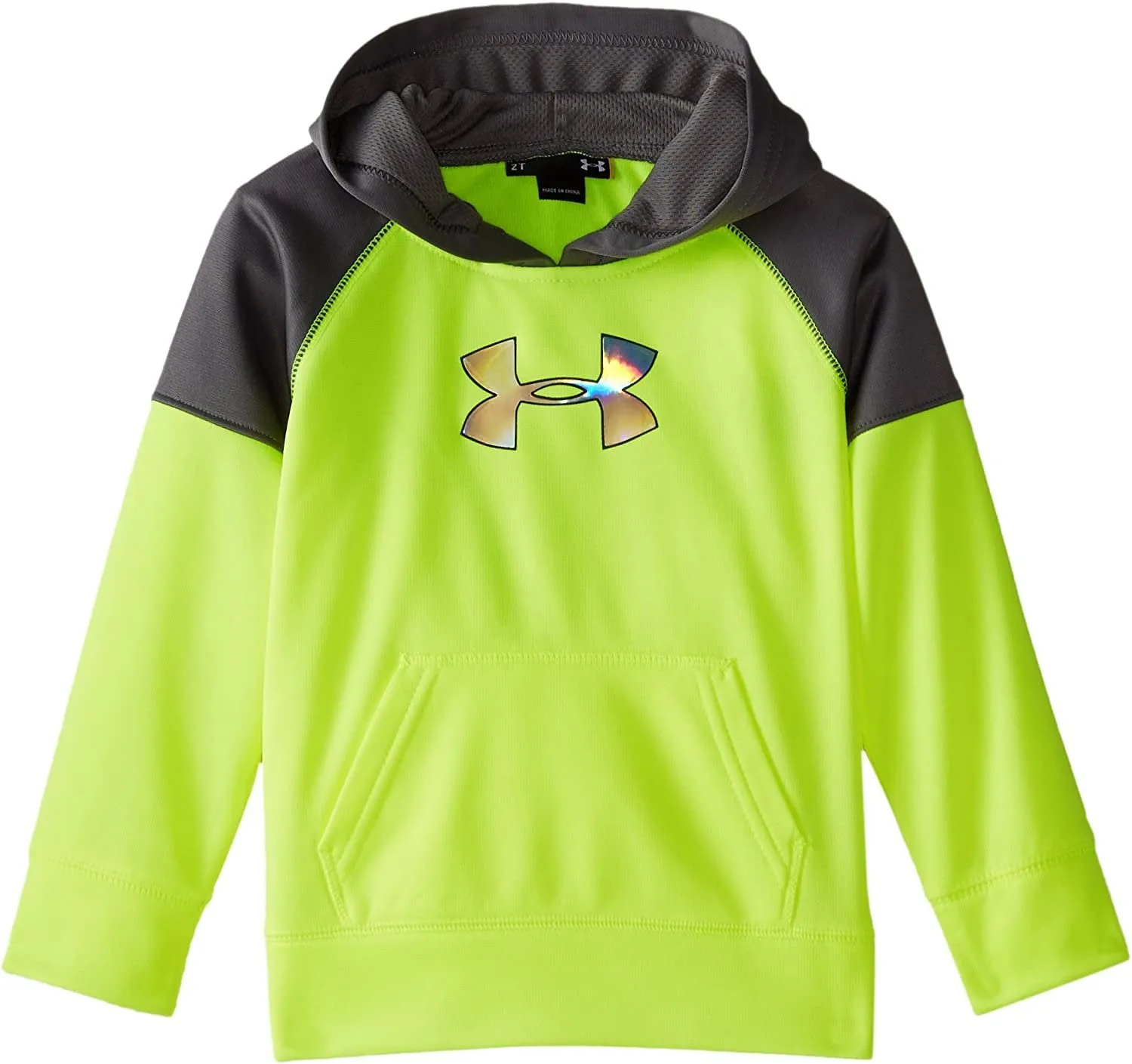 Under Armour Little Boys' Colorblocked Hoody, Hi Vis Yellow, 2T --> Under Armour Little Boy Colorblocked Hoodie Hi Vis Yellow 2T