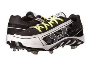 Under Armour Spine Glyde ST CC Black White Softball Cleat Shoes for Women