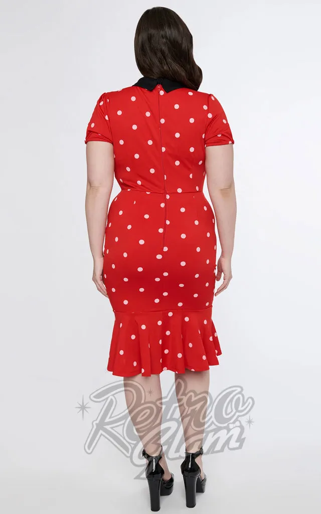 Unique Vintage Red White Polka Dot Dress