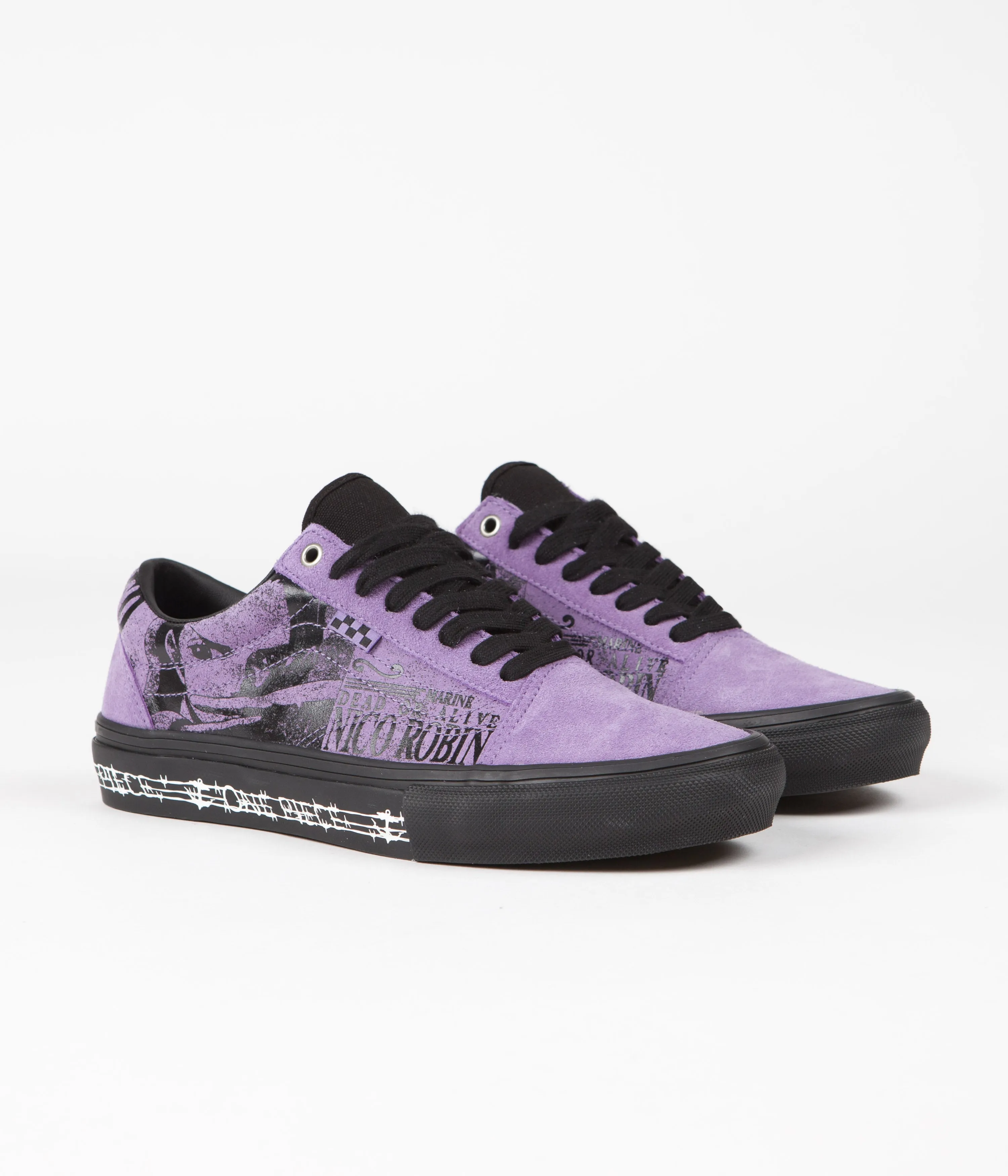 Vans Skate Old Skool Shoes (One Piece Wanted Nico) Robin Purple