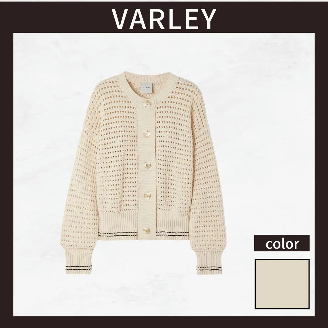 VARLEY Striped Cotton Cardigans