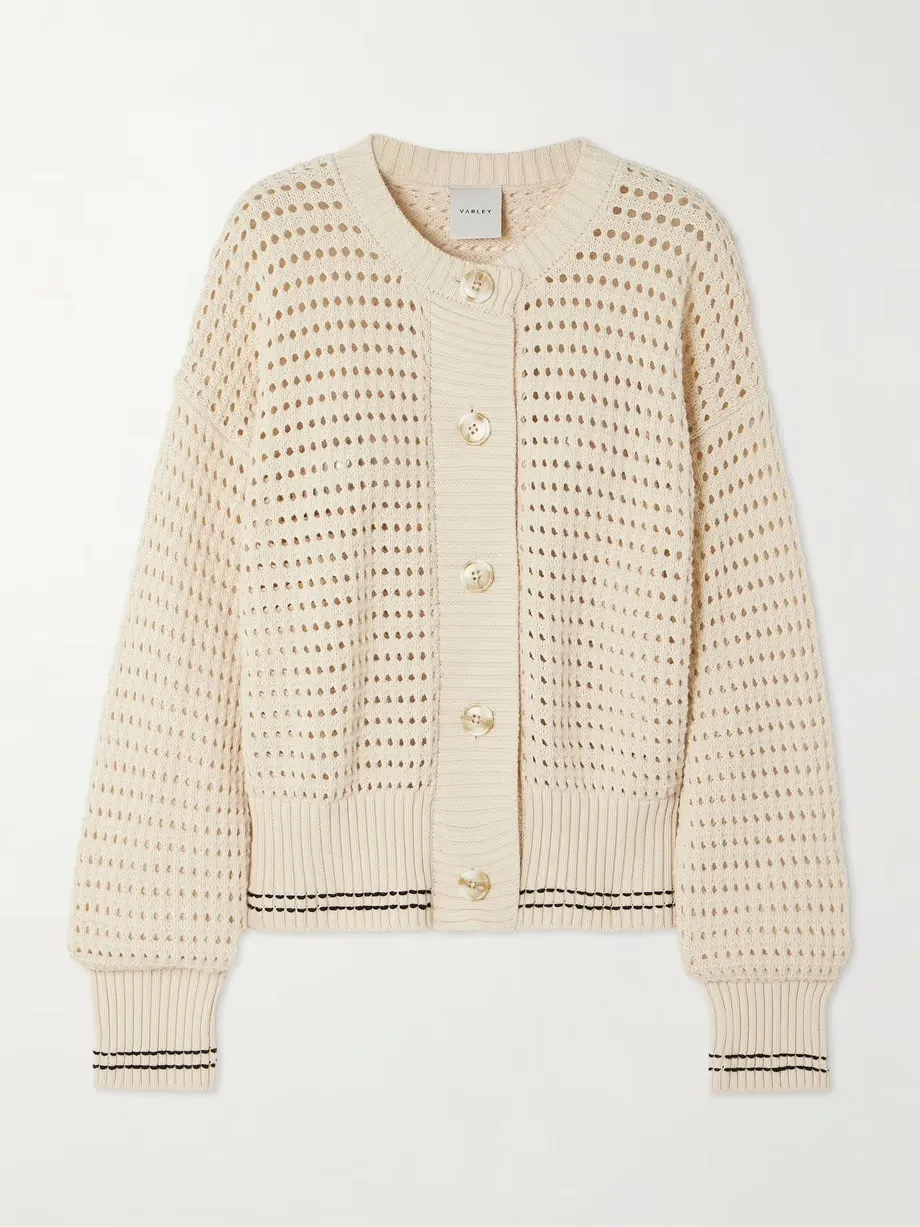 VARLEY Striped Cotton Cardigans