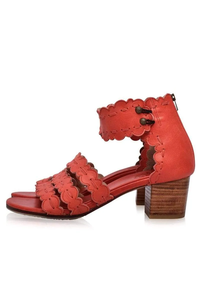 Vintage Red Seaside Leather Sandals