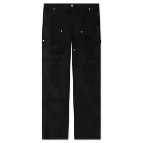 Washed Black Distressed Carpenter Pants