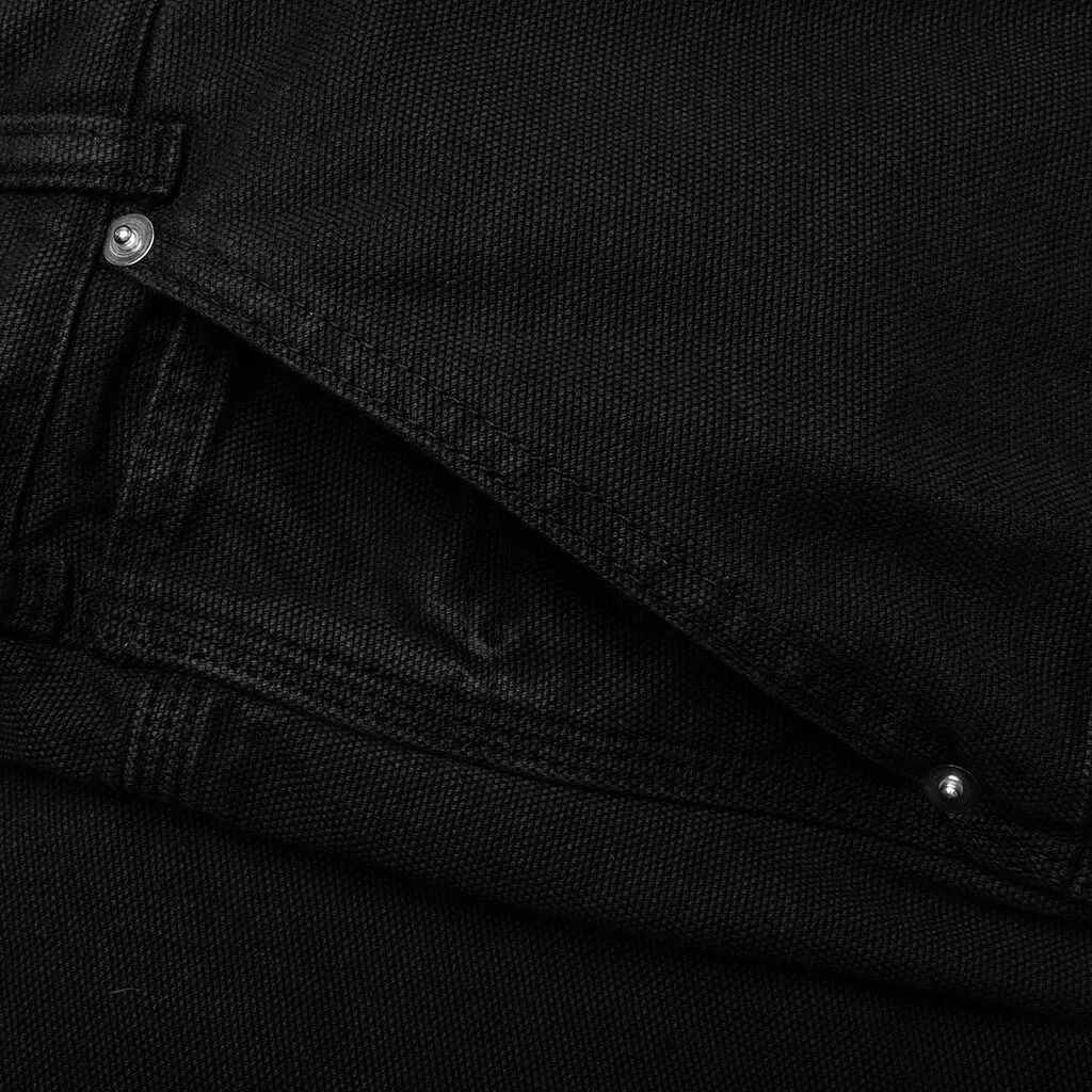 Washed Black Distressed Carpenter Pants