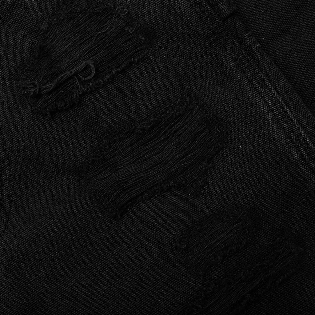 Washed Black Distressed Carpenter Pants