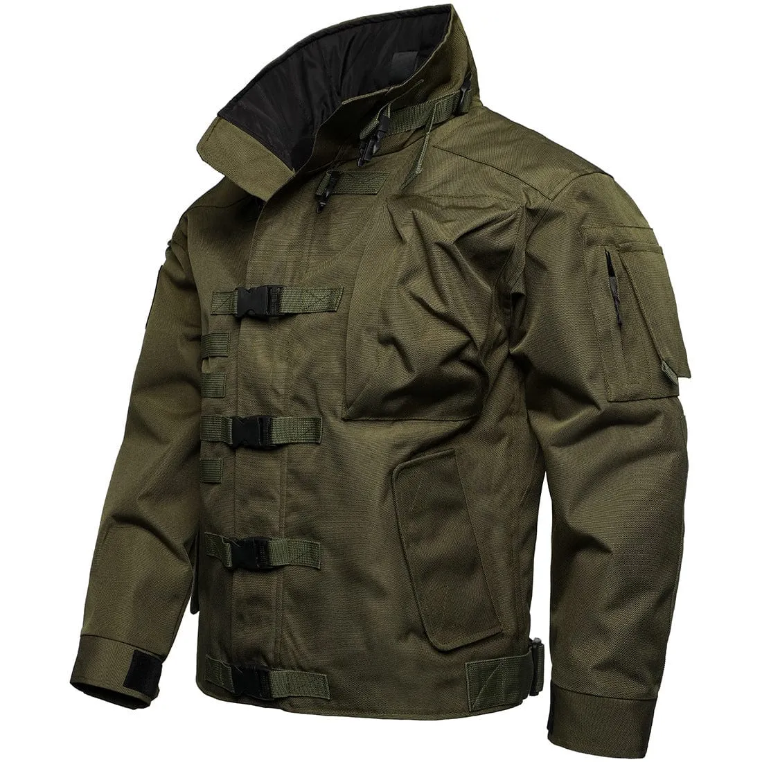 Waterproof Windproof Buckle Pocket Punk Coat