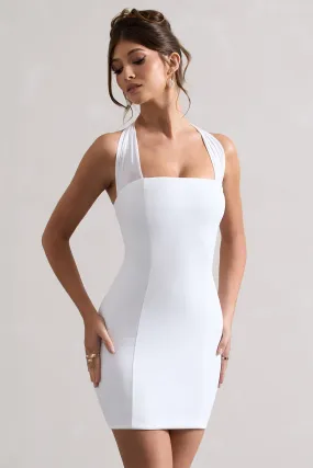 White Bodycon Halter-Neck Mini Dress by Soul