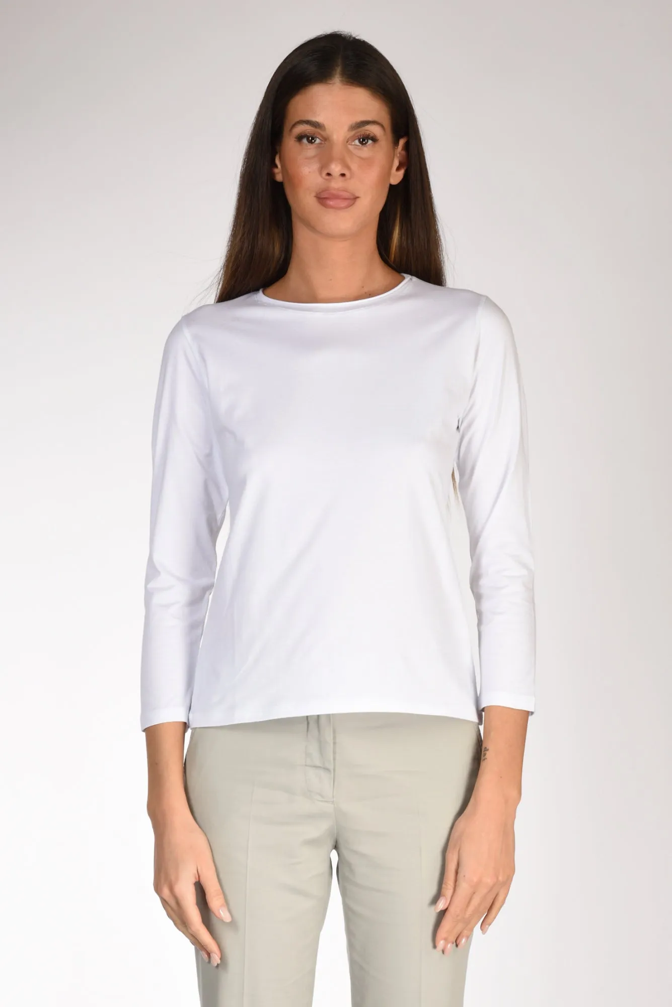 White Crew Neck T-shirt for Women