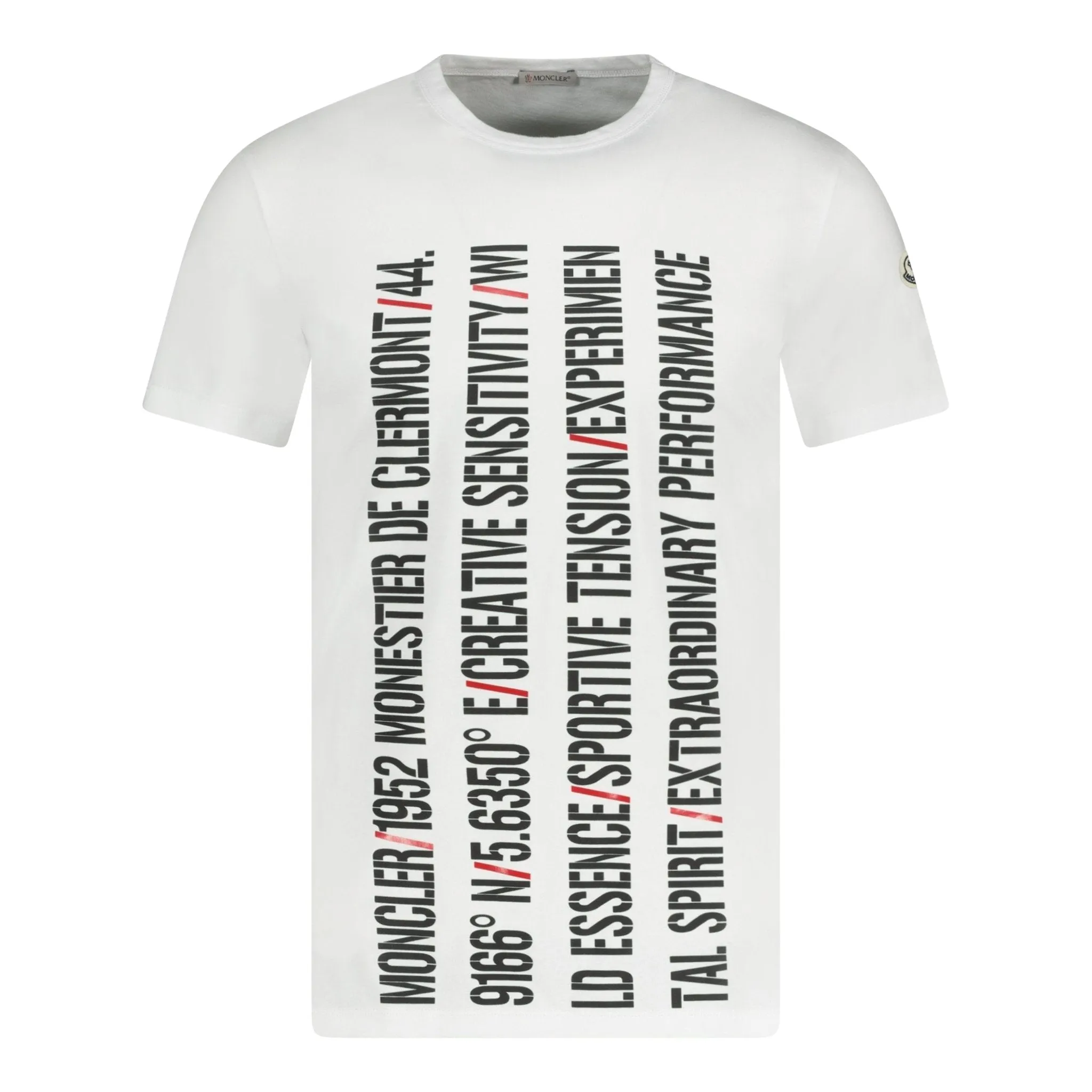 White MONCLER Logo Print T-Shirt