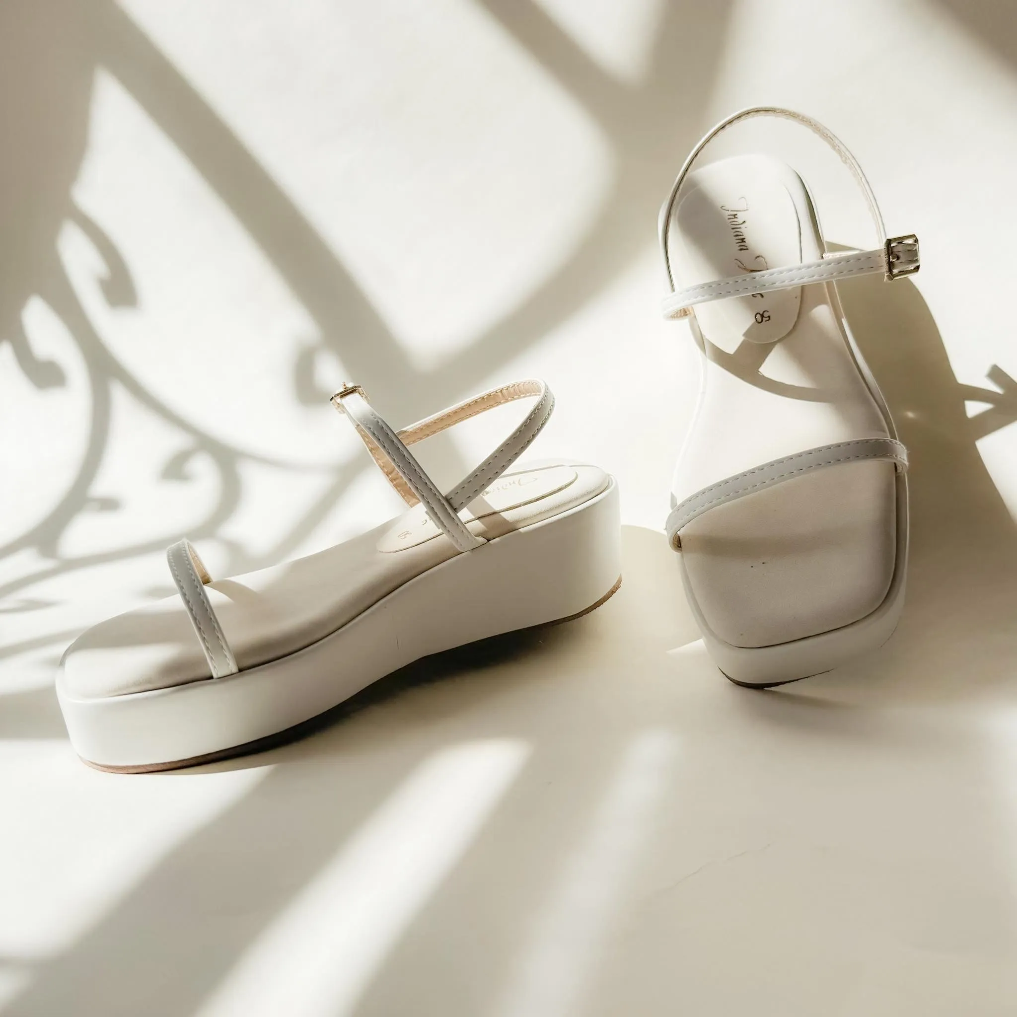 White Platform Sandals by HELEN