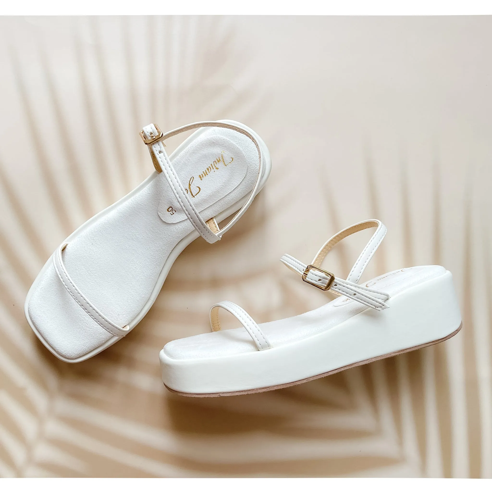 White Platform Sandals by HELEN