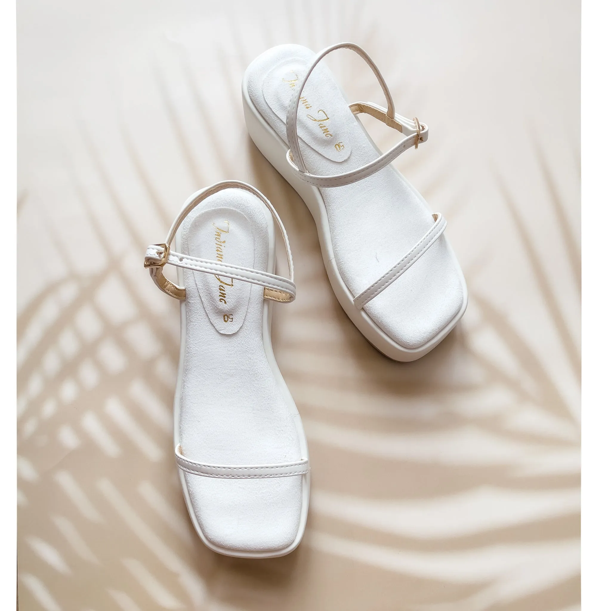 White Platform Sandals by HELEN