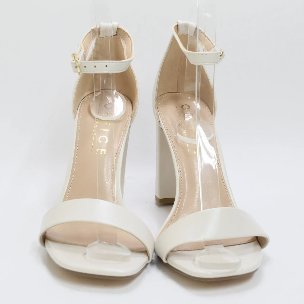 White Two Part Sandals for Women's Office Wear