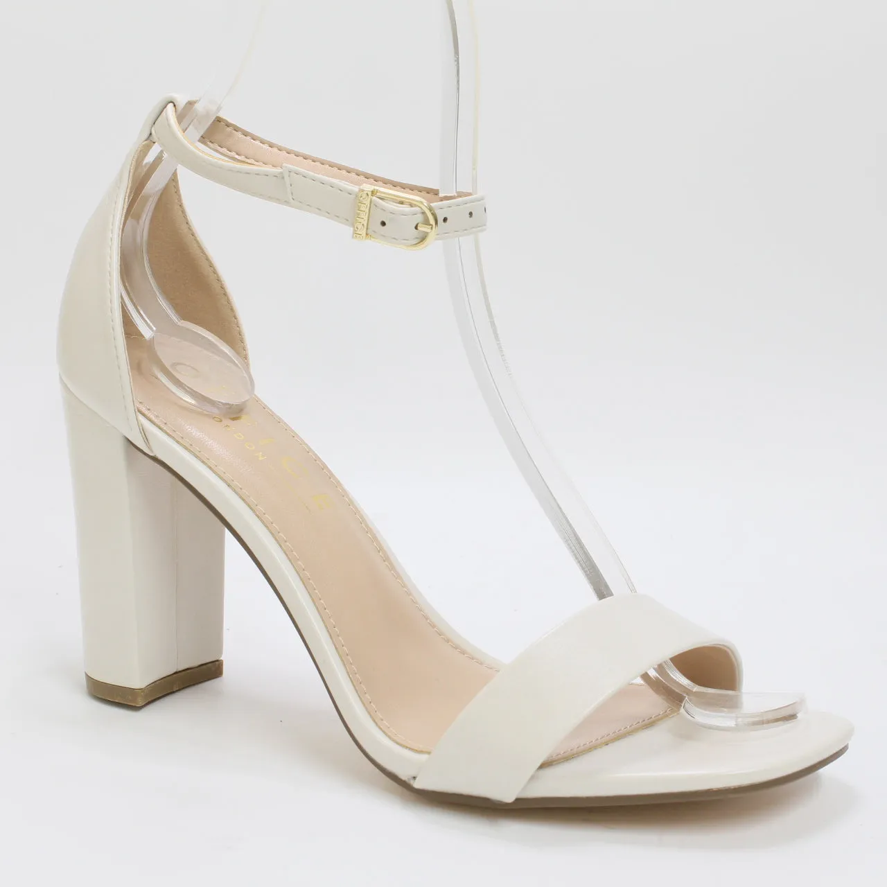 White Two Part Sandals for Women's Office Wear