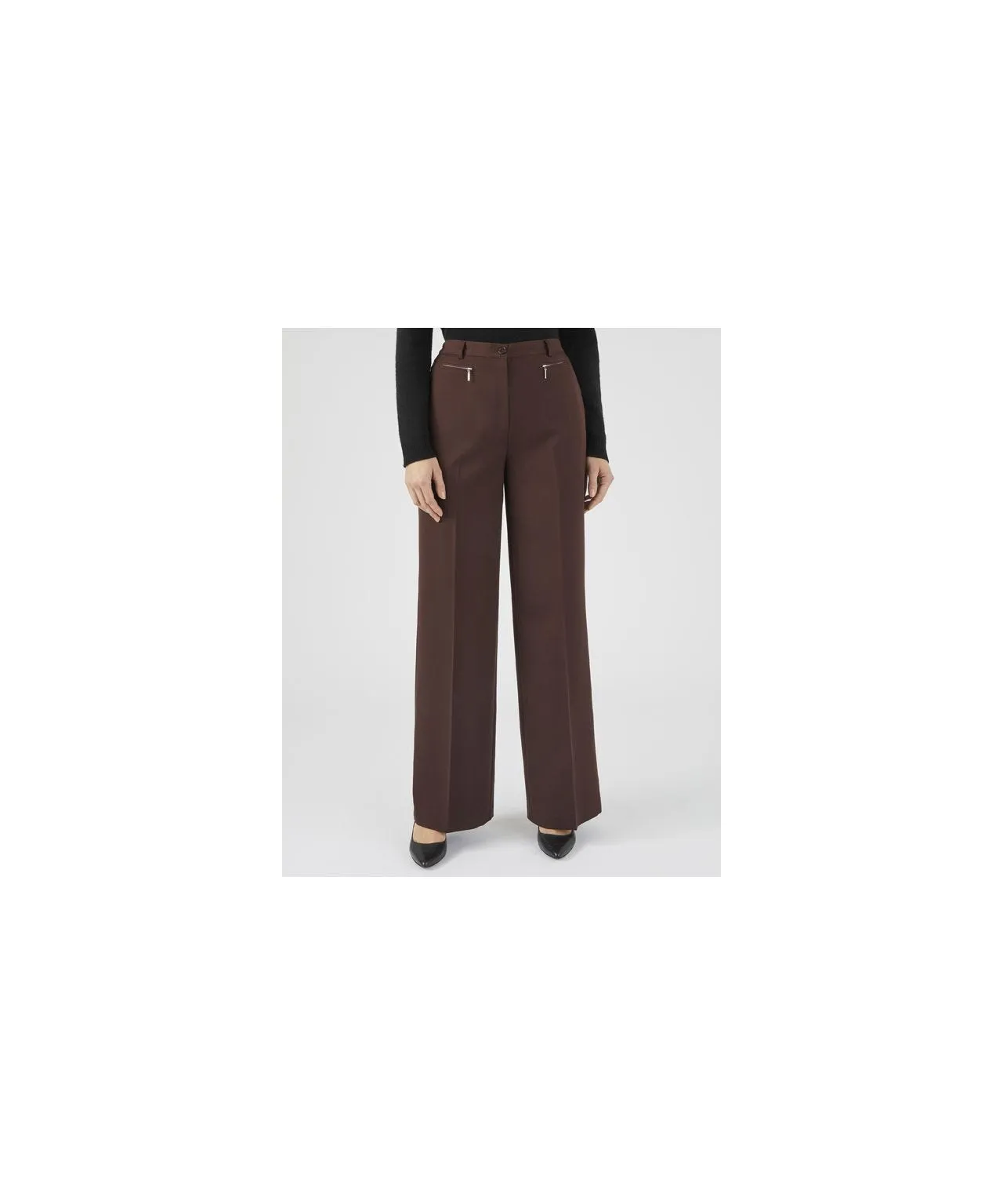 Stretch Waist Wide Leg Trousers