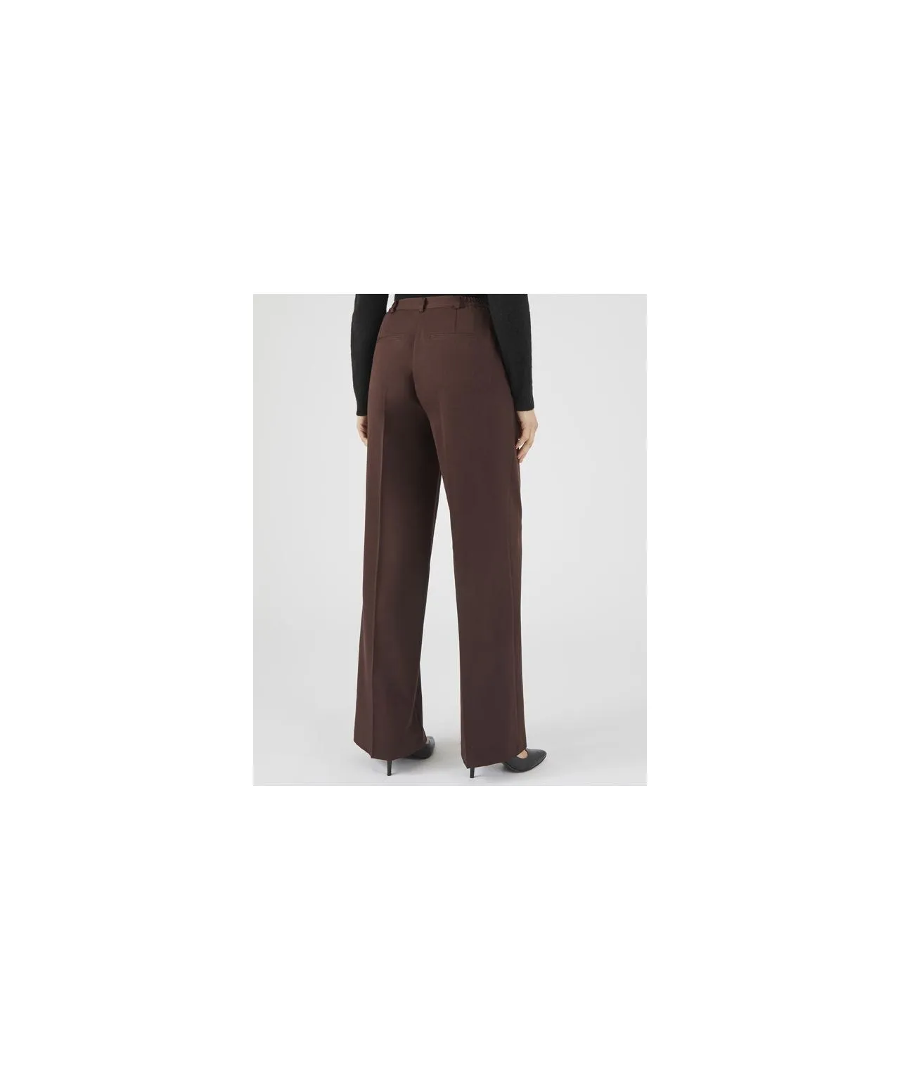 Stretch Waist Wide Leg Trousers