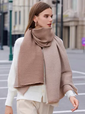 Winter Women's Color Block Scarf for Fall with Casual Style